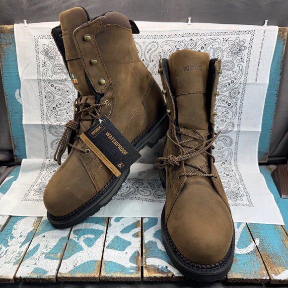 NWT WORX by Red Wings Axil 8-inch Waterproof CSA Safety Toe Work Boot Mens 10M - Picture 2 of 10